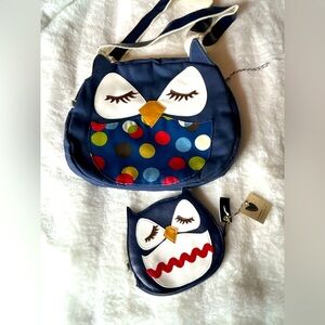 Handmade Owl Bag Design
Susie the Owl Navy Polka Dots Applique Canvas Tote.2pc.